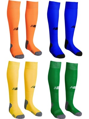 Feyza Design Renkli Futbol Çorabı Seti, Konç Tozluk, 4'lü Paket, Spor ve Antrenman Için