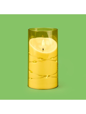 Tohana Işıklı LED Mum - Amber - 15X7 cm