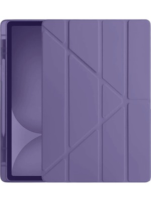 Flamex Newface iPad Pro 11 (2024) Kılıf Kalemlikli Hugo Tablet Kılıfı - Mor