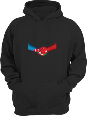 Widi Azerbaycan - Türkiye Hand Shake Baskılı Sweat-Shirt