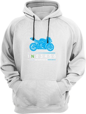 Widi Blue Racing Motor Baskılı Sweat-Shirt