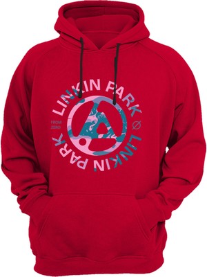 Widi Müzik Grubu Rock Metal Baskılı Linkin Park Cool Şık 3 Iplik Kalın Şardonlu Kanguru Cepli Sweatshirt