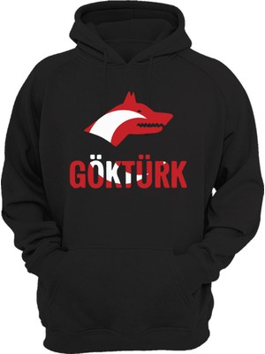Widi Ay Yıldız Kurt Bozkurt Sembolü Türk Bayrağı Kurt Göktürk Yazılı Regular Fit %100 Pamuk Sweatshirt