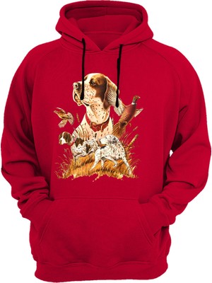 Widi Hunter Vahşi Yaşam Avcılık Av Köpeği Ingiliz Pointer Setter Sülün Baskılı %100 Pamuk Sweatshirt