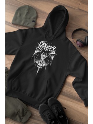 Widi Streetwear Rock Baskılı Regular Fit Pamuk Çocuk Siyah Sweatshirt