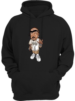 Widi Baskılı Siyah Sweatshirt