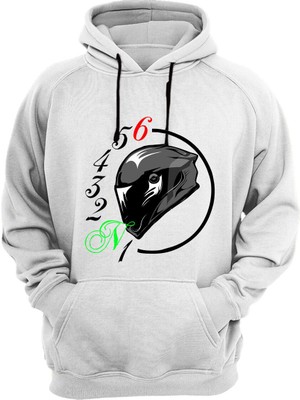 Widi Motorsiklet Kask ve Vites Geçişleri Baskılı Motorcu 1N23456 Regular Fit %100 Pamuk Sweatshirt