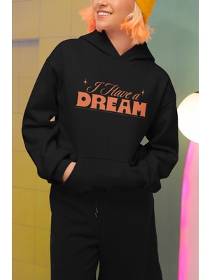 Widi Streetwear I Have A Dream Baskılı Regular Fit %100 Pamuk Siyah Sweatshirt