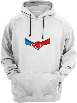 Widi Azerbaycan - Türkiye Hand Shake Baskılı Sweat-Shirt