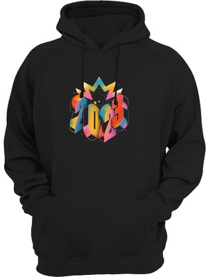 Widi 2023 Baskılı Siyah Sweatshirt