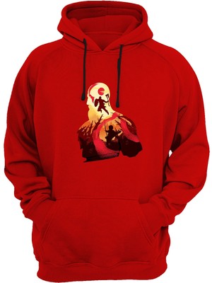 Widi Kratos Basklı Kırmızı Sweatshirt