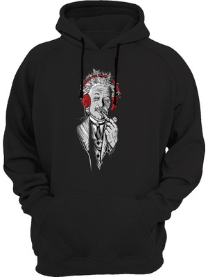 Widi Einstein Baskılı Siyah Sweatshirt