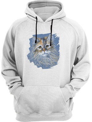 Widi Mavi Kedi Baskılı Sweatshirt