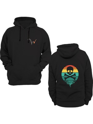 Widi Iskelet Baskılı Siyah Sweatshirt