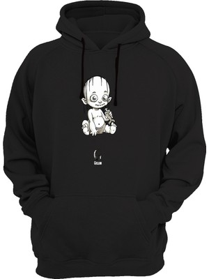 Widi Baskılı Siyah Sweatshirt
