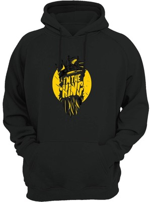 Widi King Baskılı Siyah Sweatshirt