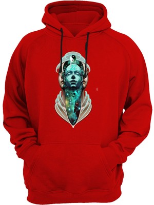 Widi Baskılı Kırmızı Sweatshirt