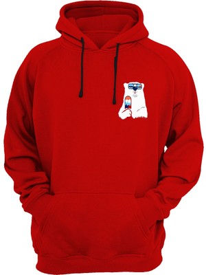 Widi Kutup Ayısı Baskılı Kırmızı Sweatshirt