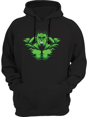 Widi Hulk Baskılı Siyah Sweatshirt