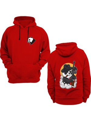 Widi Panda Baskılı Kırmızı Sweatshirt