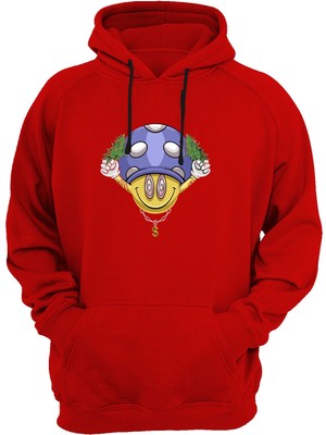 Widi Pacman Baskılı Kırmızı Sweatshirt