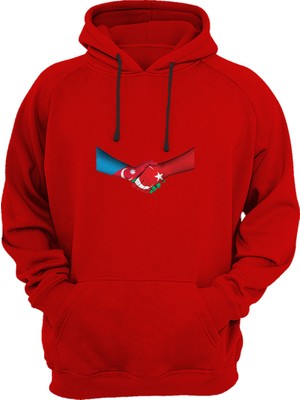 Widi Azerbaycan - Türkiye Hand Shake Baskılı Sweat-Shirt
