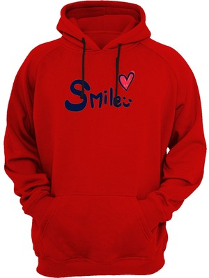 Widi Smile Baskılı Kırmızı Sweatshirt