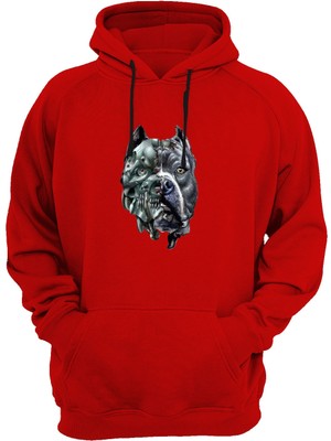Widi Pitbul Baskılı Kırmızı Sweatshirt