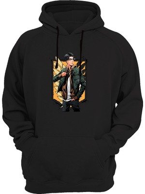 Widi Levi Baskılı Siyah Sweatshirt