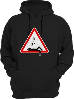 Widi Baskılı Siyah Sweatshirt