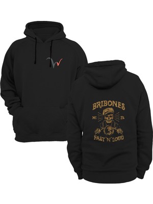 Widi Arkası Baskılı Siyah Sweatshirt