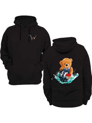 Widi Jetski Baskılı Siyah Sweatshirt.