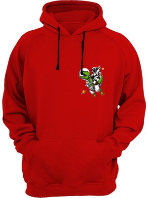 Widi Astronot Baskılı Kırmızı Sweatshirt