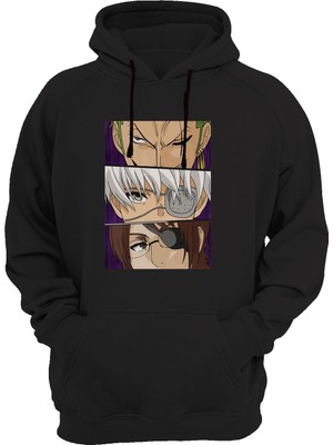 Widi Samuray Baskılı Siyah Sweatshirt