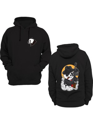 Widi Panda Baskılı Siyah Sweatshirt