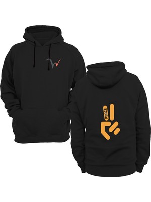 Widi Arkası Baskılı Siyah Sweatshirt