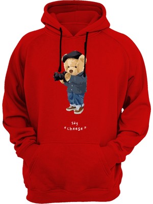 Widi Ayıcık Baskılı Kırmızı Sweatshirt