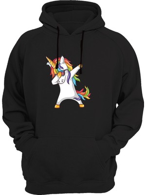 Widi Unicorn Baskılı Siyah Sweatshirt