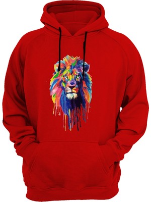 Widi Aslan Baskılı Kırmızı Sweatshirt