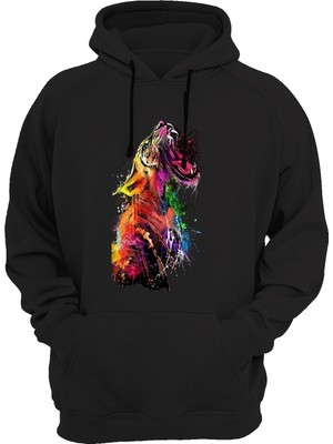 Widi Kaplan Baskılı Siyah Sweatshirt