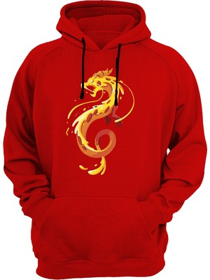 Widi Dragon Baskılı Kırmızı Sweatshirt
