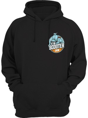 Widi Scooter Baskılı Siyah Sweatshirt