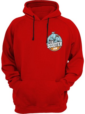 Widi Scooter Baskılı Kırmızı Sweatshirt