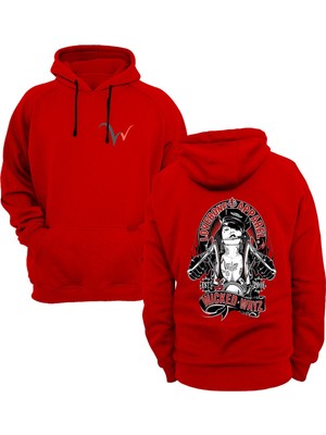 Widi Baskılı Kırmızı Sweatshirt