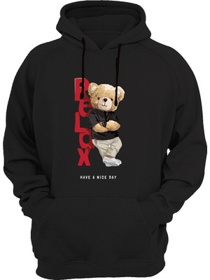 Widi Relax Baskılı Siyah Sweatshirt