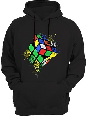 Widi Rubiküp Baskılı Siyah Sweatshirt