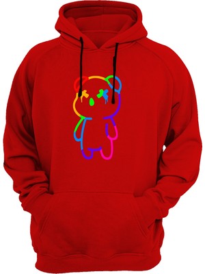 Widi Nean Ayıcık Baskılı Kırmızı Sweatshirt