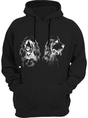 Widi Köpek Baskılı Siyah Sweatshirt