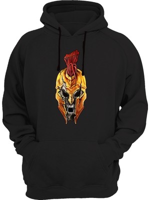 Widi Sparta Baskılı Siyah Sweatshirt