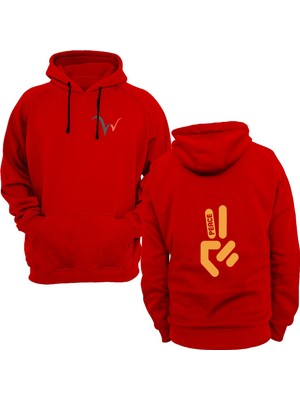 Widi Arkası Baskılı Kırmızı Sweatshirt